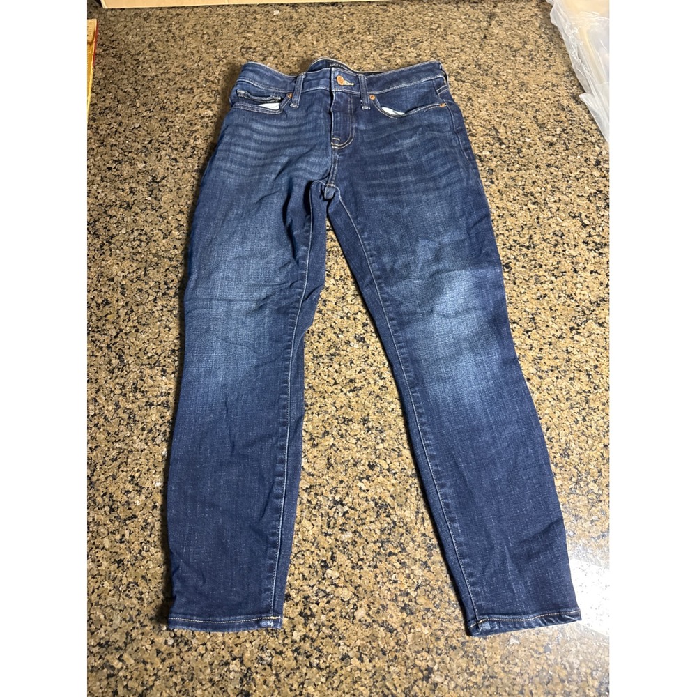 Lucky Brand Ankle Jeans Size 8/29 Dark Wash Slim Fit Denim Whiskered 0343